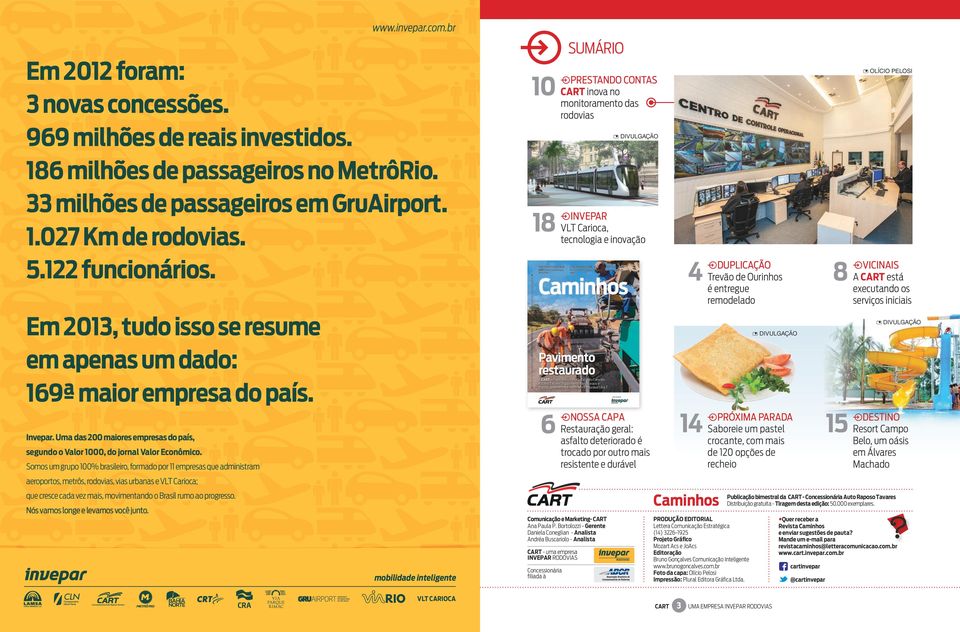 Somos um grupo 100% brasileiro, formado por 11 empresas que administram aeroportos, metrôs, rodovias, vias urbanas e VLT Carioca; que cresce cada vez mais, movimentando o Brasil rumo ao progresso.