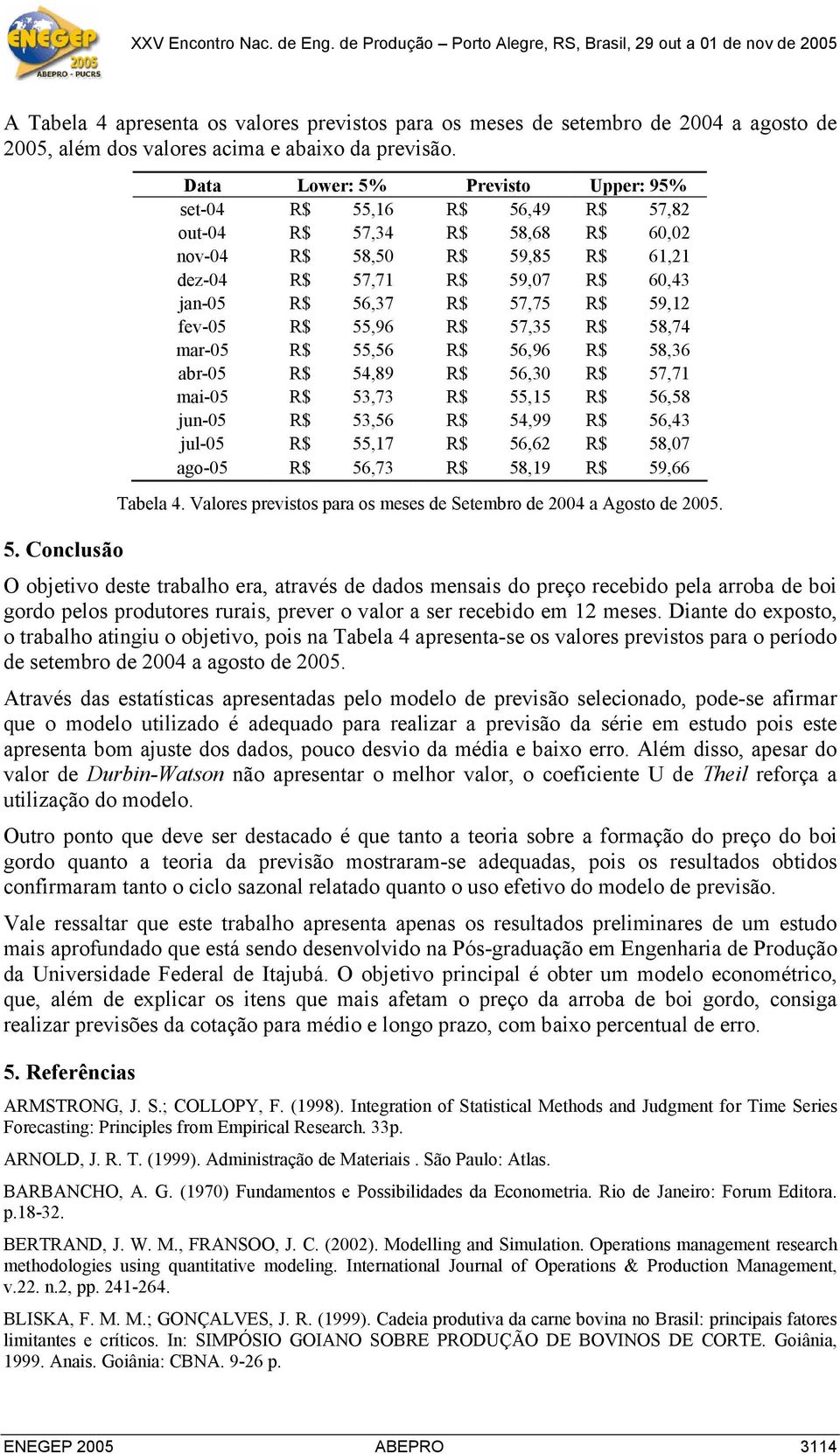 59,12 fev-05 R$ 55,96 R$ 57,35 R$ 58,74 mar-05 R$ 55,56 R$ 56,96 R$ 58,36 abr-05 R$ 54,89 R$ 56,30 R$ 57,71 mai-05 R$ 53,73 R$ 55,15 R$ 56,58 jun-05 R$ 53,56 R$ 54,99 R$ 56,43 jul-05 R$ 55,17 R$