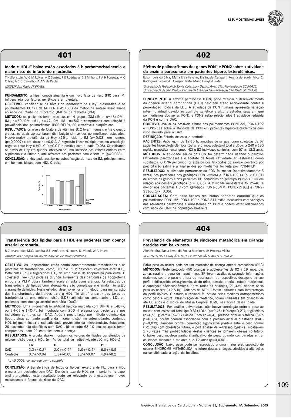 FUNDAMENTO: a hiperhomocisteinemia é um novo fator de risco (FR) para IM, influenciada por fatores genéticos e ambientais.