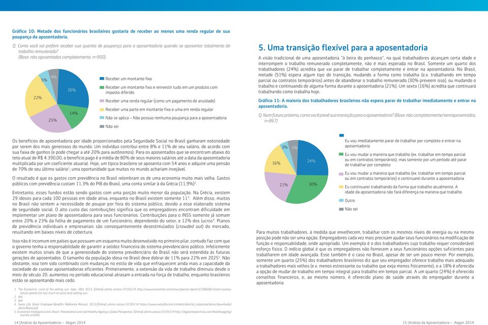 22% 5% 4% 25% 26% 14% Receber um montante fixo Receber um montante fixo e reinvestir tudo em um produto com imposto diferido Receber uma renda regular (como um pagamento de anuidade) Receber uma