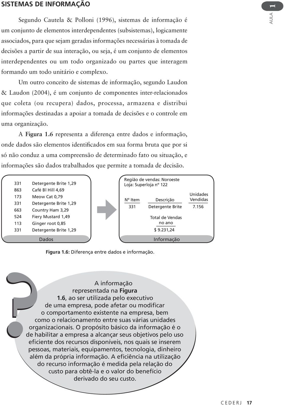 Um outro conceito de sistemas de informação, segundo Laudon & Laudon (2004), é um conjunto de componentes inter-relacionados que coleta (ou recupera) dados, processa, armazena e distribui informações