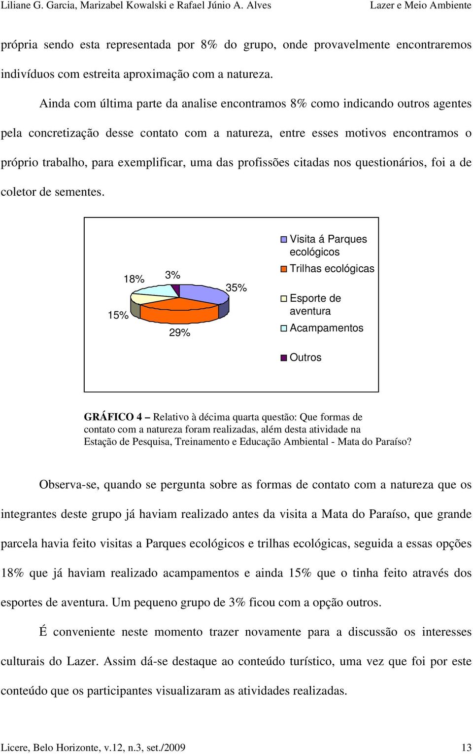 uma das profissões citadas nos questionários, foi a de coletor de sementes.