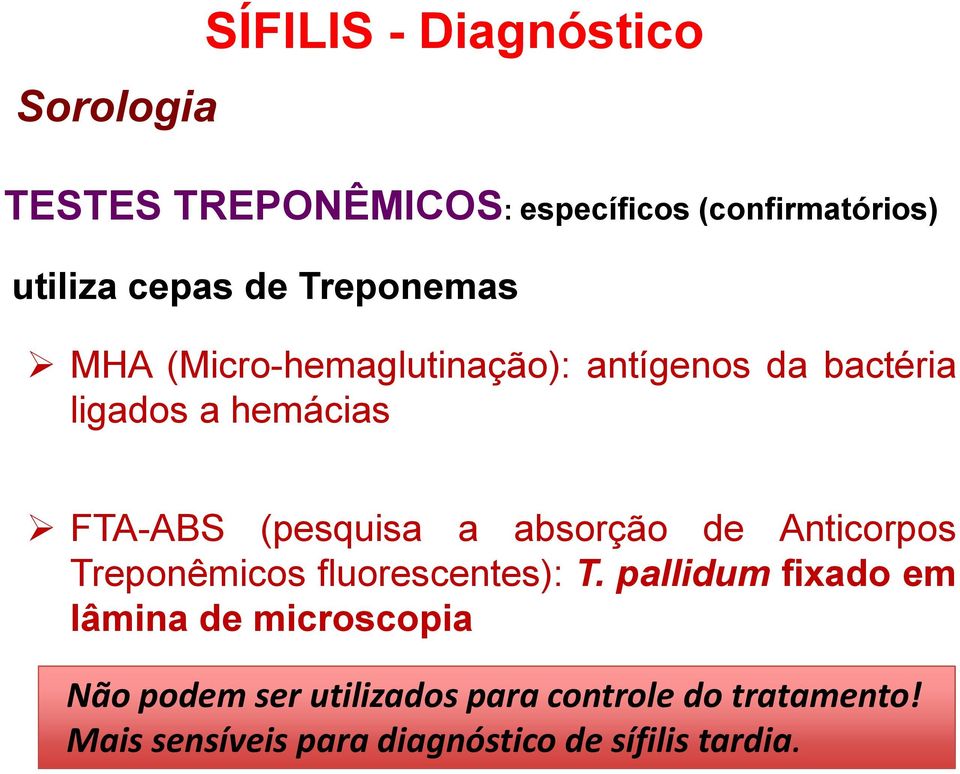 absorção de Anticorpos Treponêmicos fluorescentes): T.