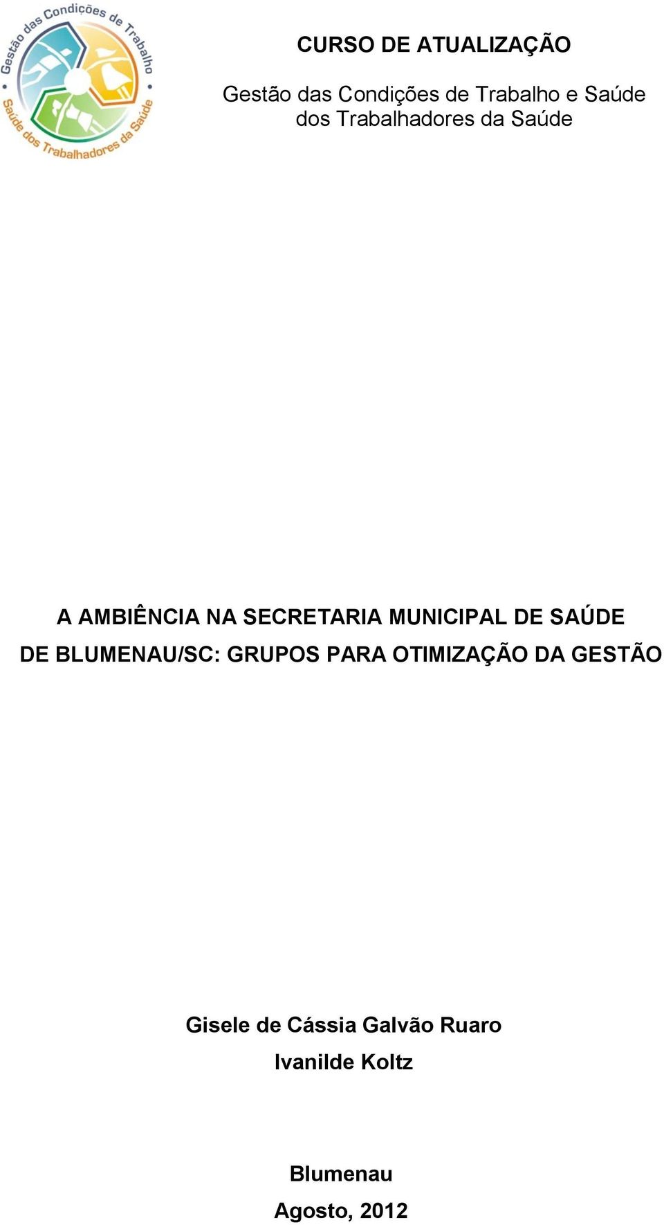 DE SAÚDE DE BLUMENAU/SC: GRUPOS PARA OTIMIZAÇÃO DA GESTÃO