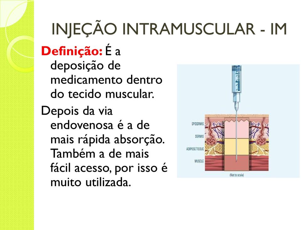 Depois da via endovenosa é a de mais rápida