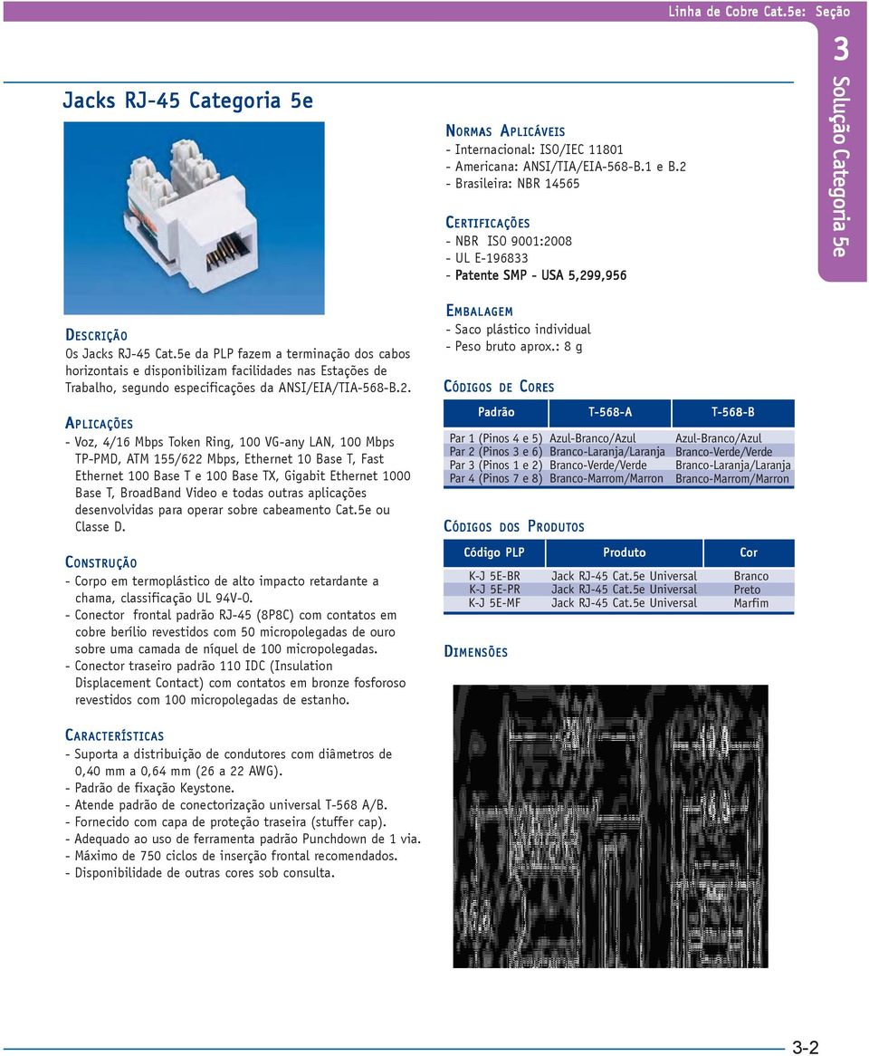 - Voz, 4/16 Mbps Token Ring, 100 VG-any LAN, 100 Mbps TP-PMD, ATM 155/622 Mbps, Ethernet 10 Base T, Fast Ethernet 100 Base T e 100 Base TX, Gigabit Ethernet 1000 Base T, BroadBand Video e todas