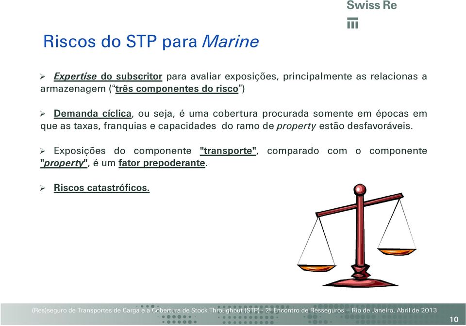 épocas em que as taxas, franquias e capacidades do ramo de property estão desfavoráveis.