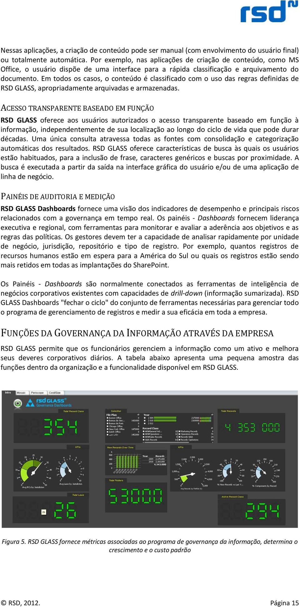 Em todos os casos, o conteúdo é classificado com o uso das regras definidas de RSD GLASS, apropriadamente arquivadas e armazenadas.