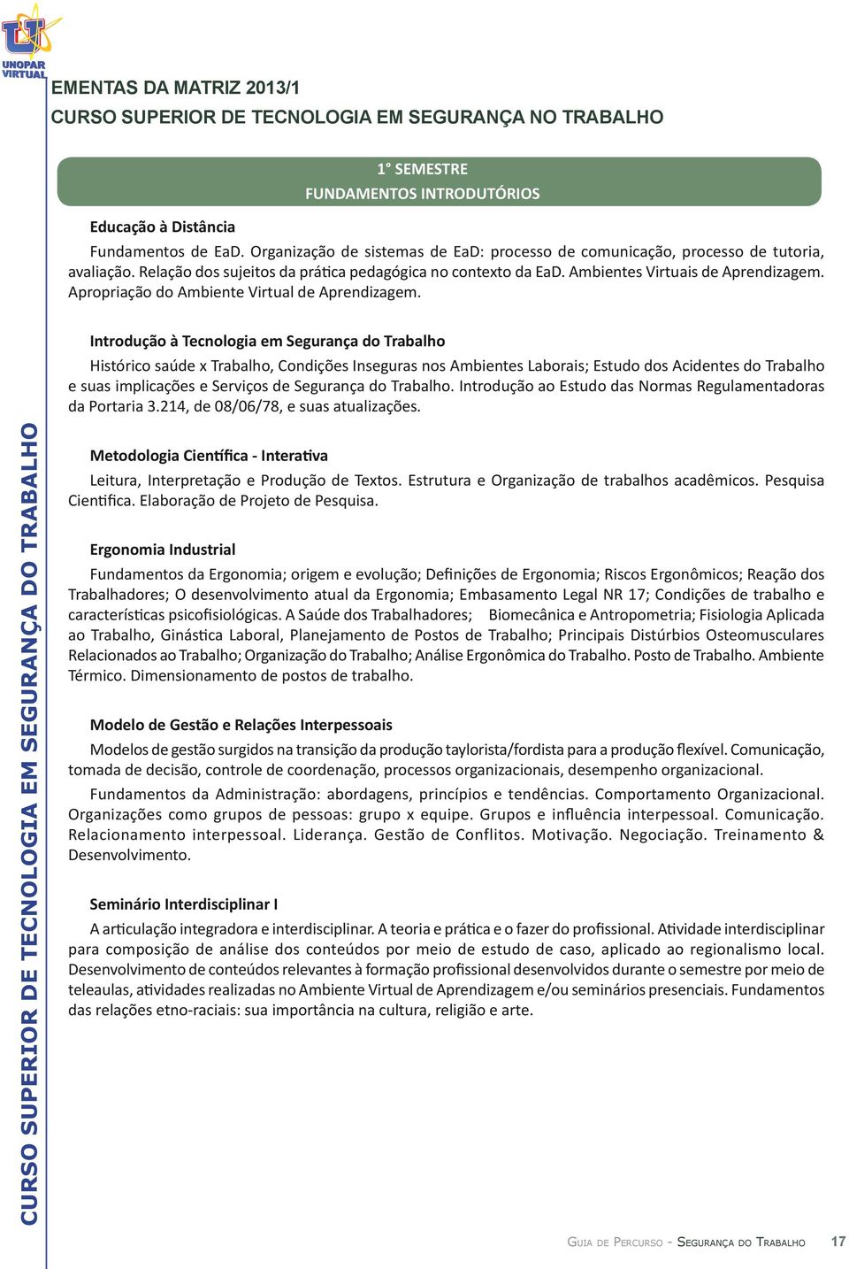 Apropriação do Ambiente Virtual de Aprendizagem.