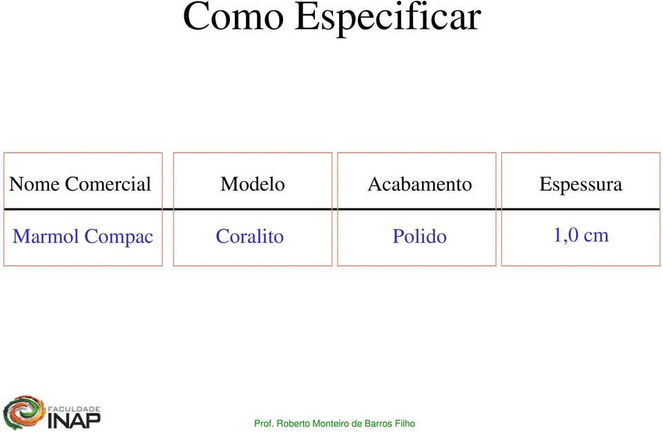 Acabamento Espessura