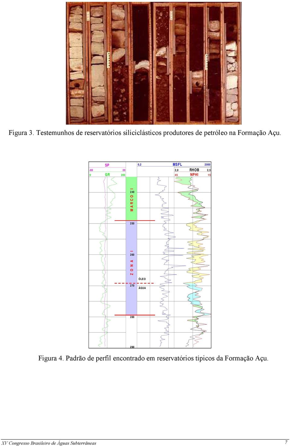 SP 0,2 MSFL -80 20 2,0 0 GR 200 45 RHOB NPHI 2000 2,5 15 M A R C O I 240 250 Z O N