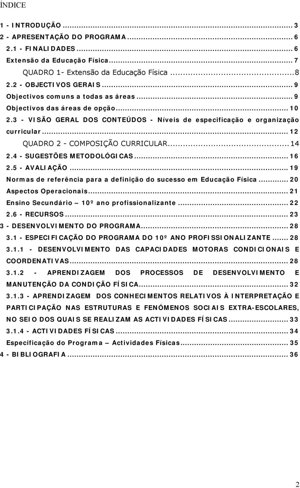 .. 12 QUADRO 2 - COMPOSIÇÃO CURRICULAR... 14 2.4 - SUGESTÕES METODOLÓGICAS... 16 2.5 - AVALIAÇÃO... 19 Normas de referência para a definição do sucesso em Educação Física... 20 Aspectos Operacionais.