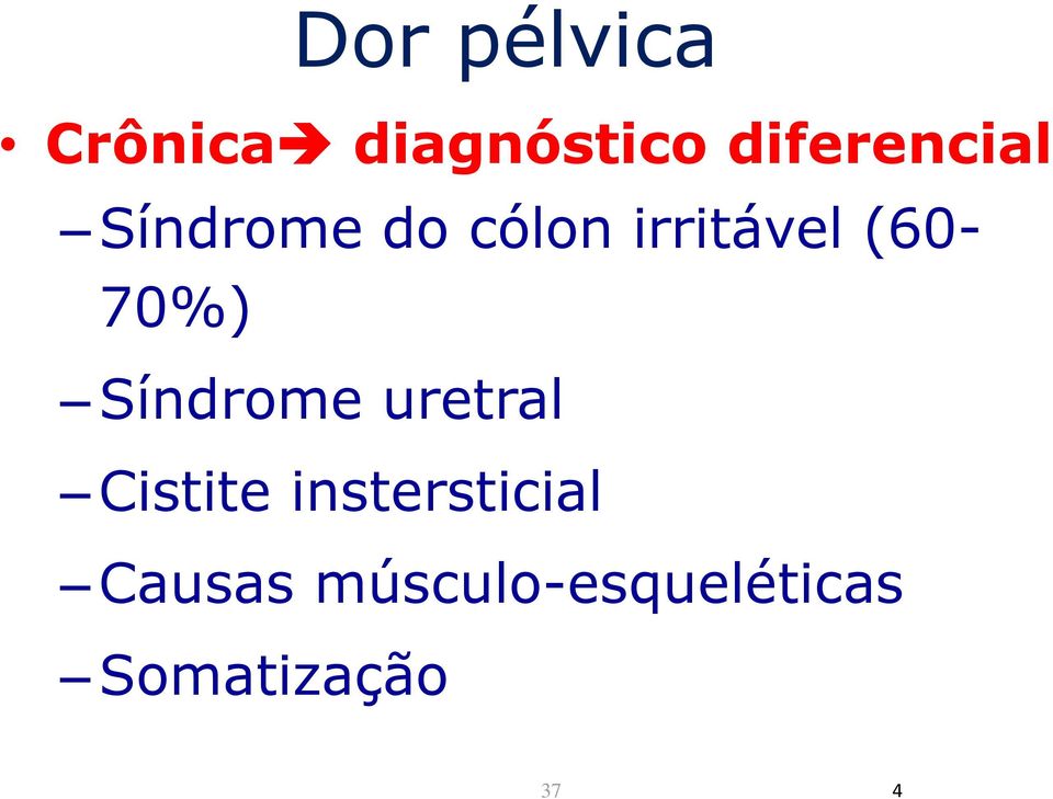 (60-70%) Síndrome uretral Cistite