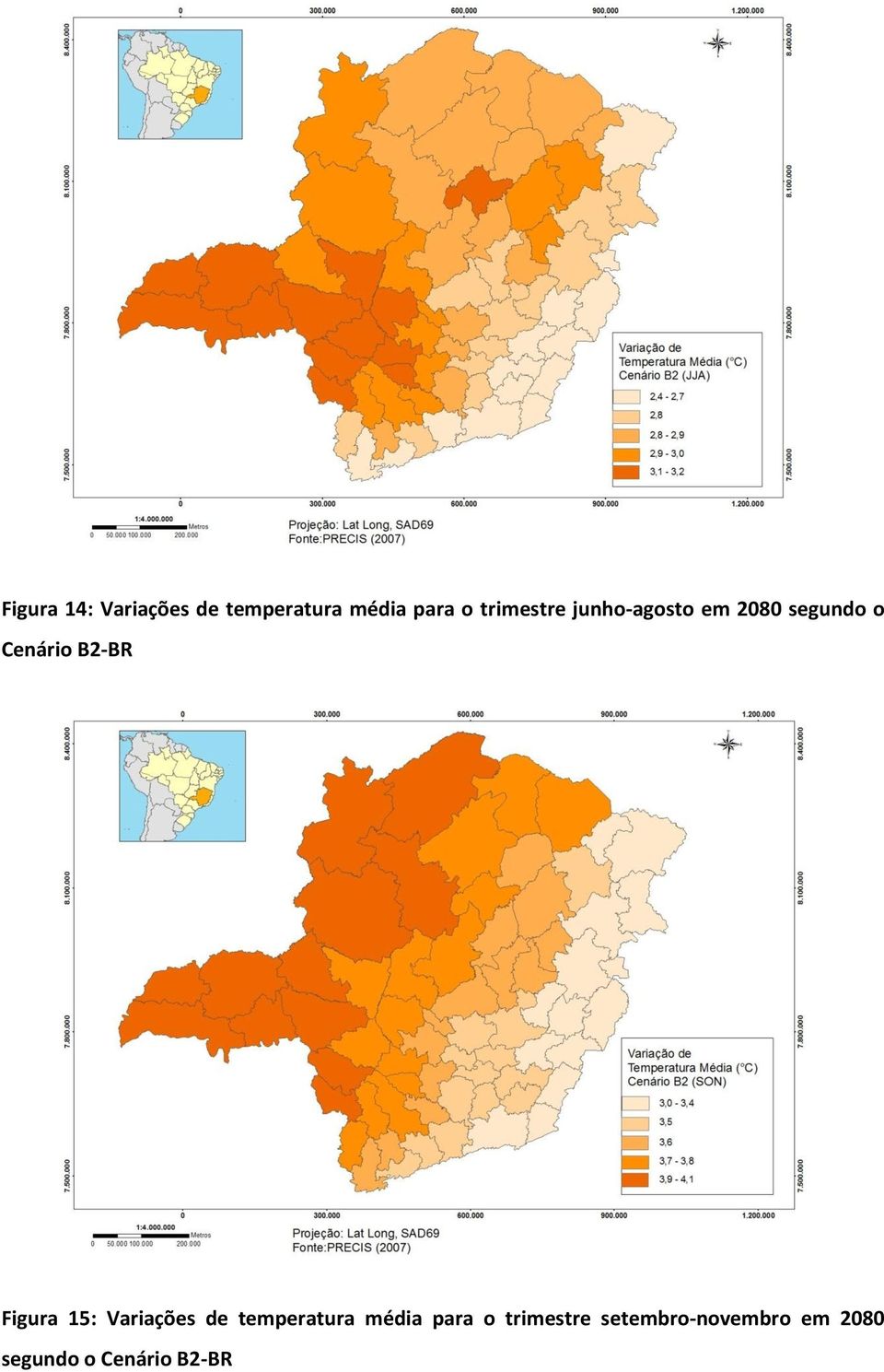 B2-BR Figura 15: Variações de temperatura média para