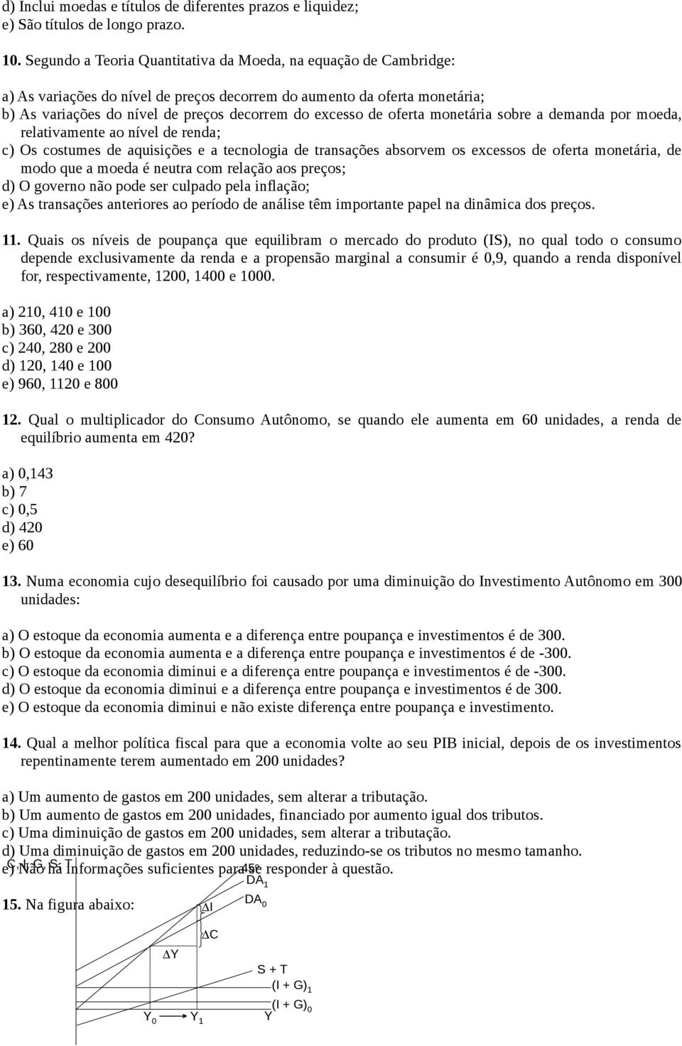 oferta monetária sobre a demanda por moeda, relativamente ao nível de renda; c) Os costumes de aquisições e a tecnologia de transações absorvem os excessos de oferta monetária, de modo que a moeda é