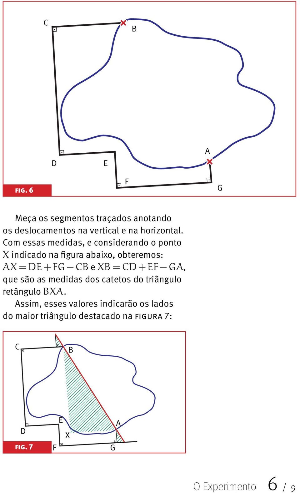 Com essas medidas, e considerando o ponto indicado na figura abaixo, obteremos: e, que