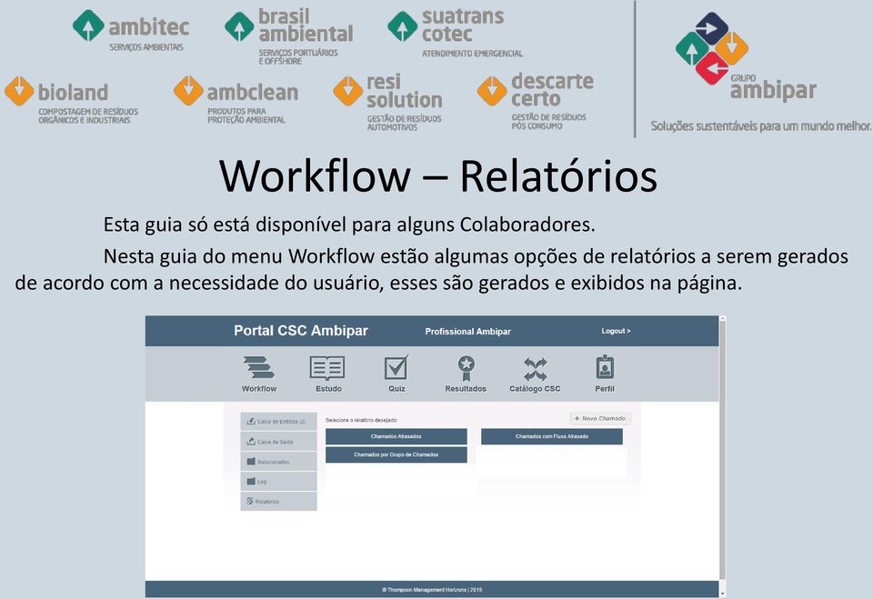 Nesta guia do menu Workflow estão algumas opções de