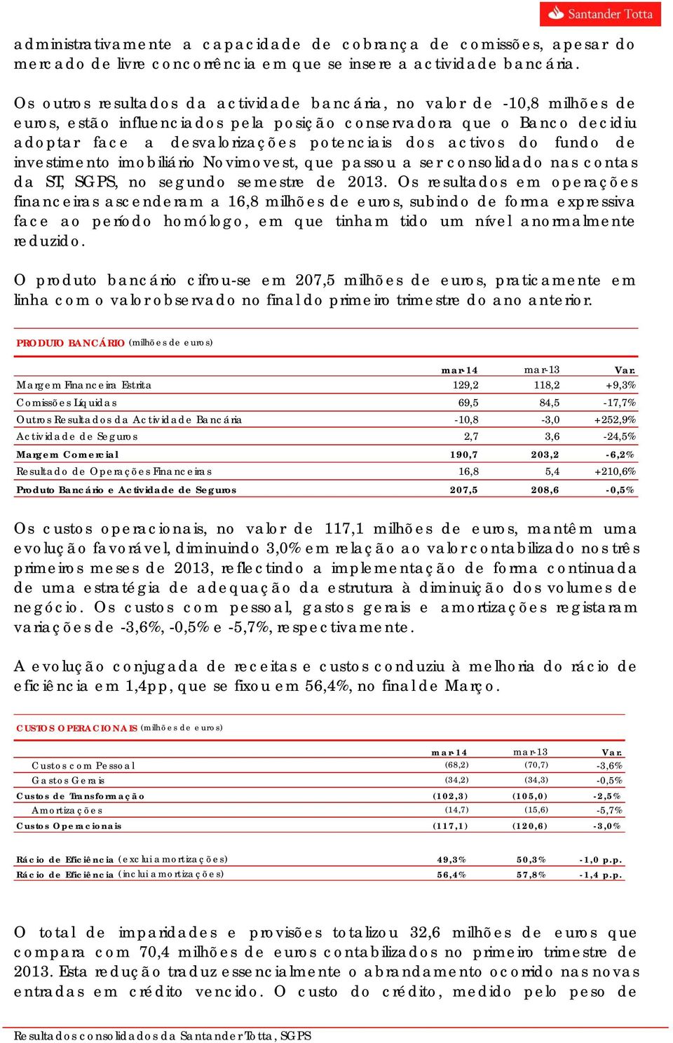 activos do fundo de investimento imobiliário Novimovest, que passou a ser consolidado nas contas da ST, SGPS, no segundo semestre de 2013.