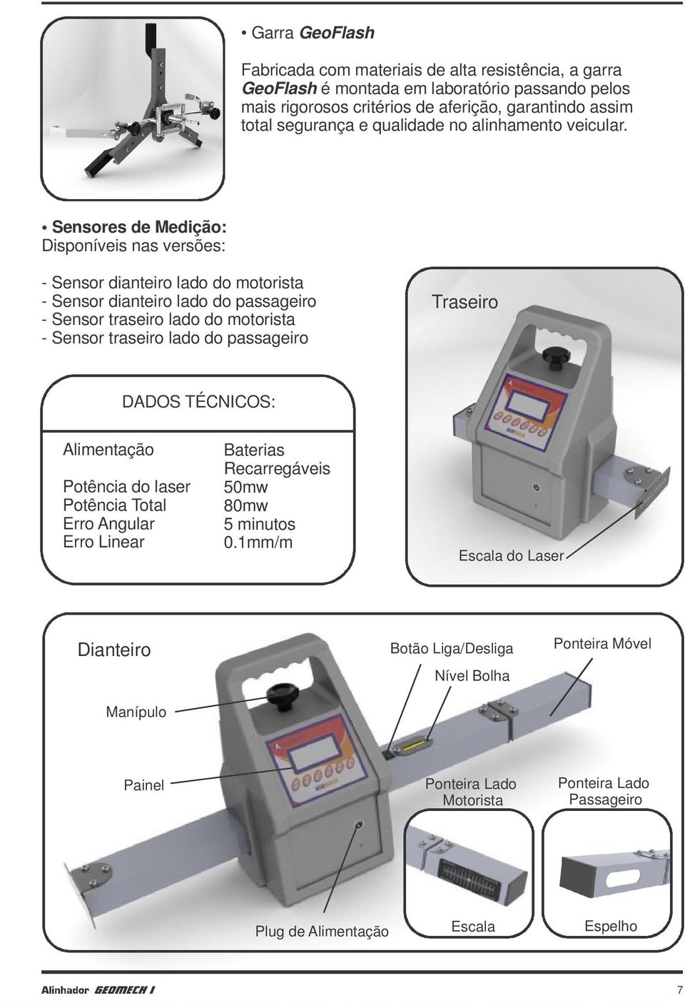 Sensores de Medição: Disponíveis nas versões: - Sensor dianteiro lado do motorista - Sensor dianteiro lado do passageiro - Sensor traseiro lado do motorista - Sensor traseiro lado do