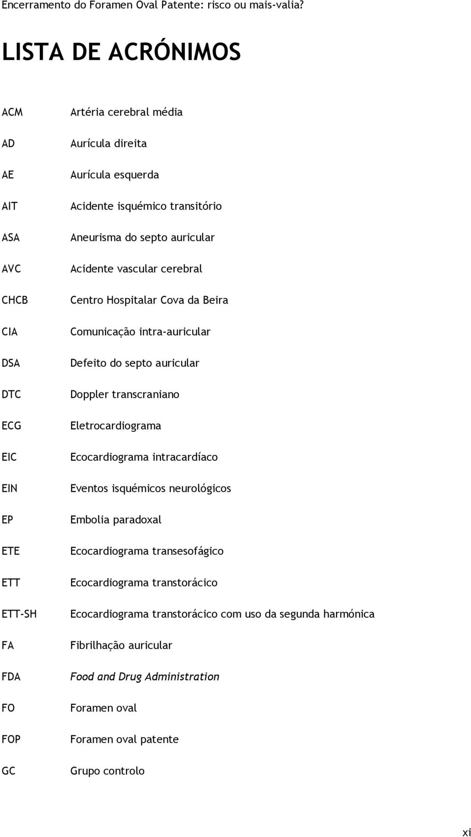 auricular Doppler transcraniano Eletrocardiograma Ecocardiograma intracardíaco Eventos isquémicos neurológicos Embolia paradoxal Ecocardiograma transesofágico