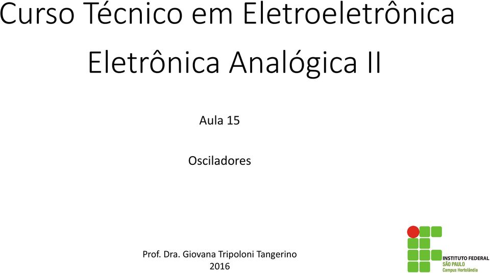 Analógica II Aula 15