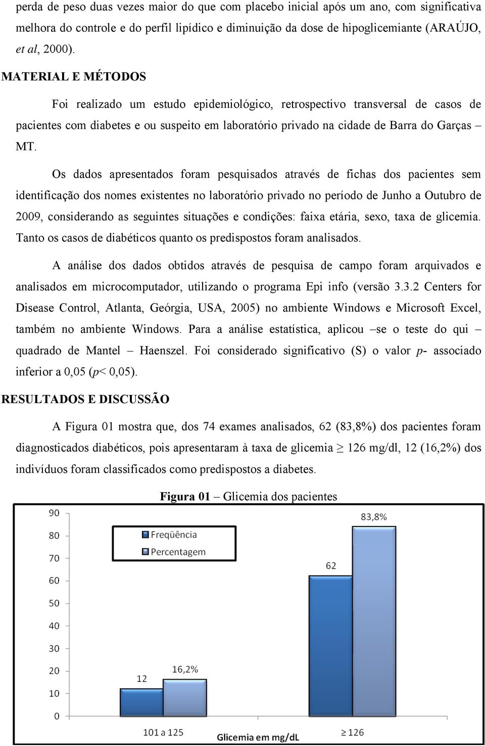 Os dados apresentados foram pesquisados através de fichas dos pacientes sem identificação dos nomes existentes no laboratório privado no período de Junho a Outubro de 2009, considerando as seguintes