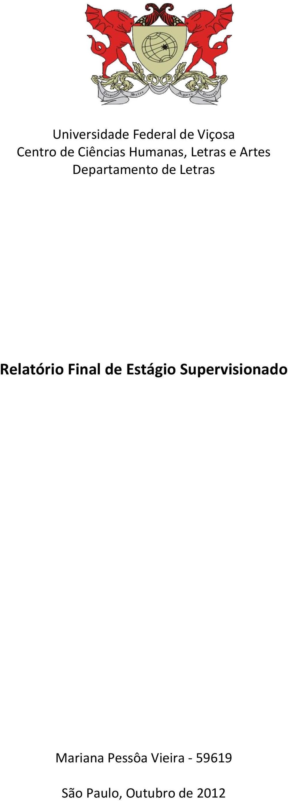 Letras Relatório Final de Estágio Supervisionado