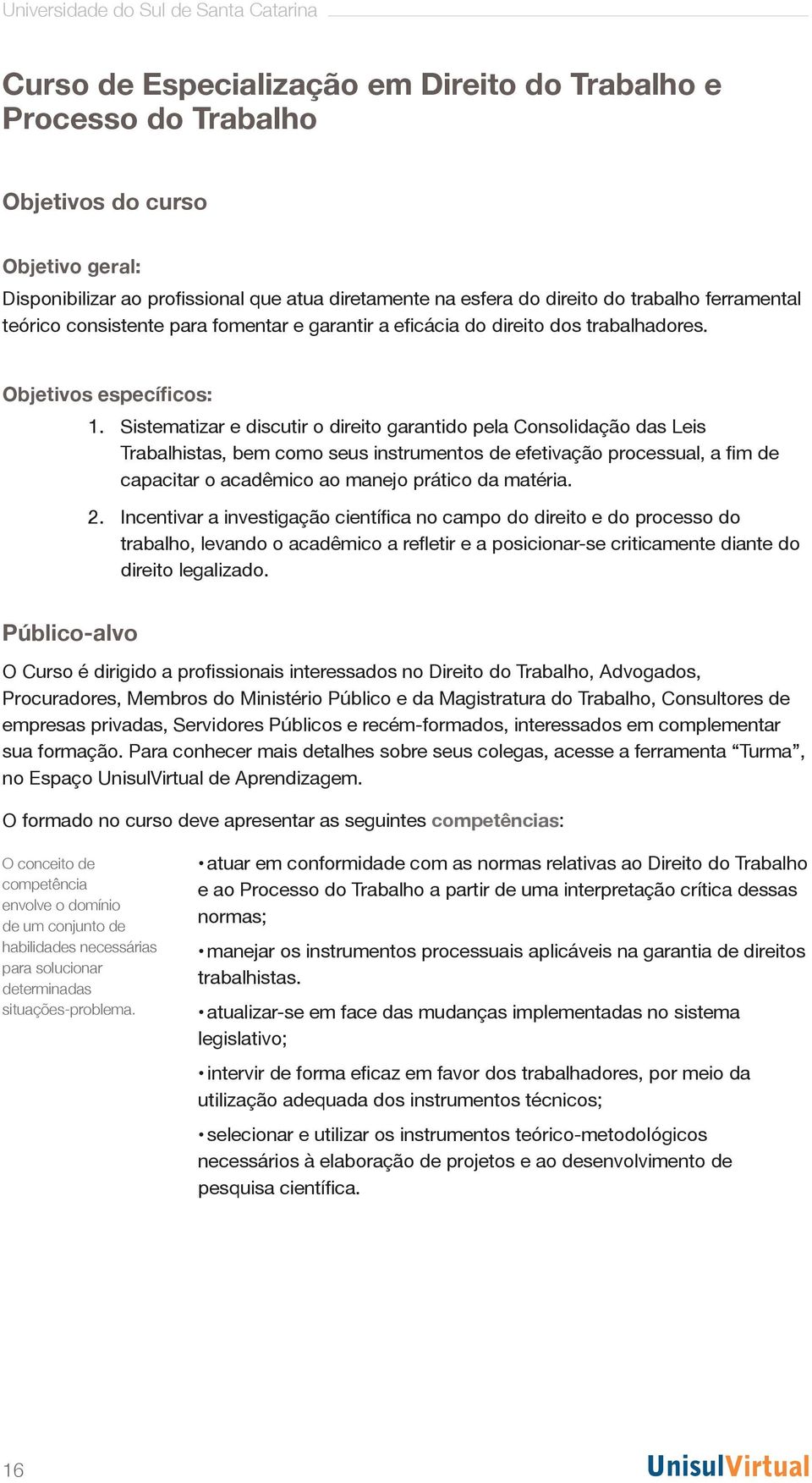 Sistematizar e discutir o direito garantido pela Consolidação das Leis Trabalhistas, bem como seus instrumentos de efetivação processual, a fim de capacitar o acadêmico ao manejo prático da matéria.