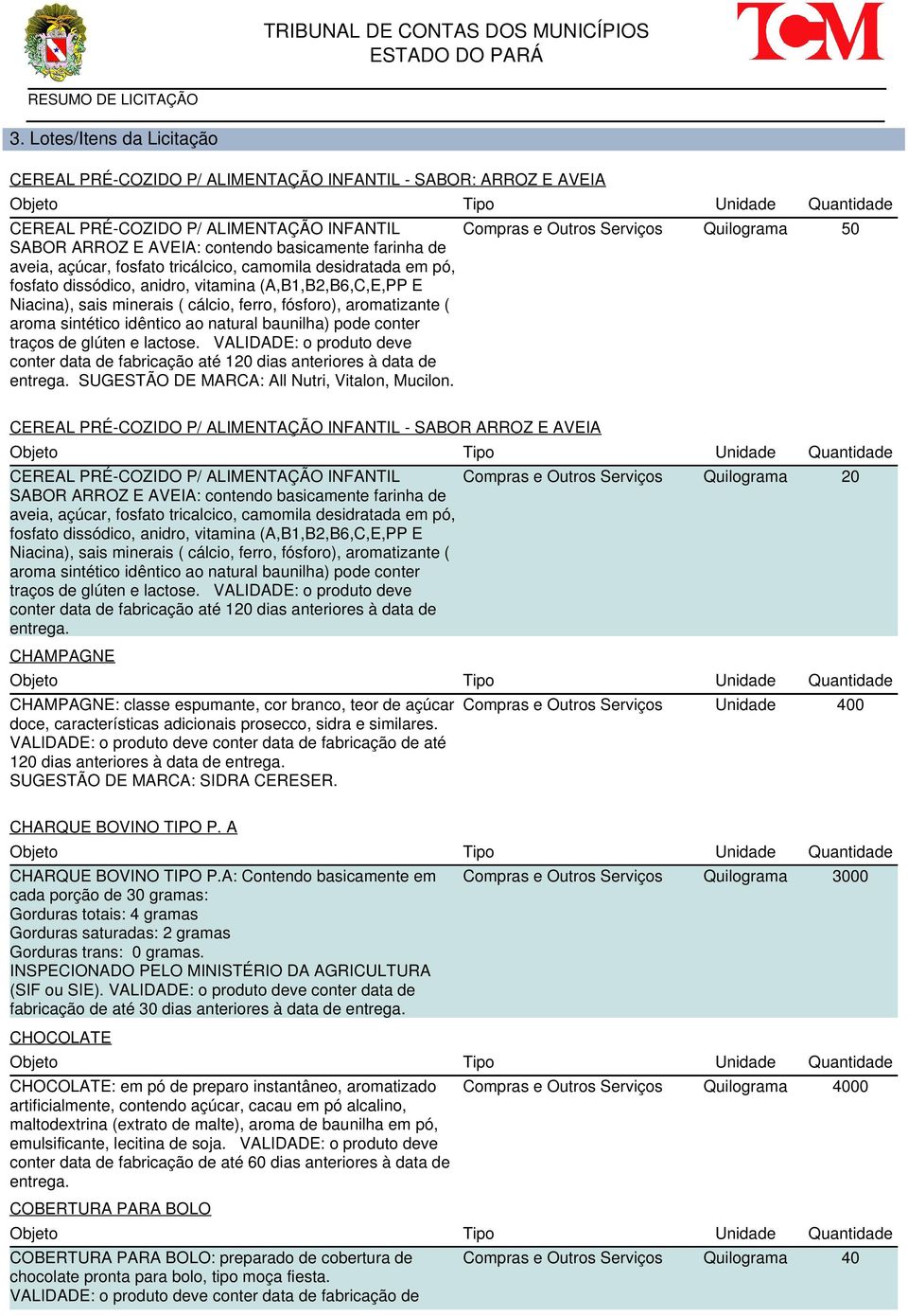 idêntico ao natural baunilha) pode conter traços de glúten e lactose. VALIDADE: o produto deve conter data de fabricação até 120 dias anteriores à data de entrega.