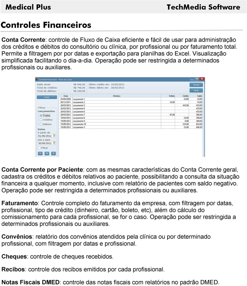 Operação pode ser restringida a determinados profissionais ou auxiliares.