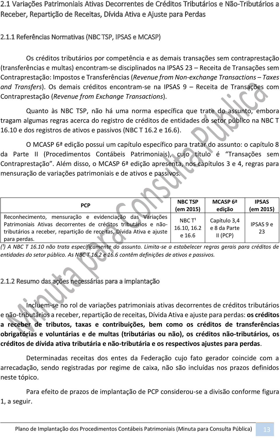 Contraprestação: Impostos e Transferências (Revenue from Non-exchange Transactions Taxes and Transfers).