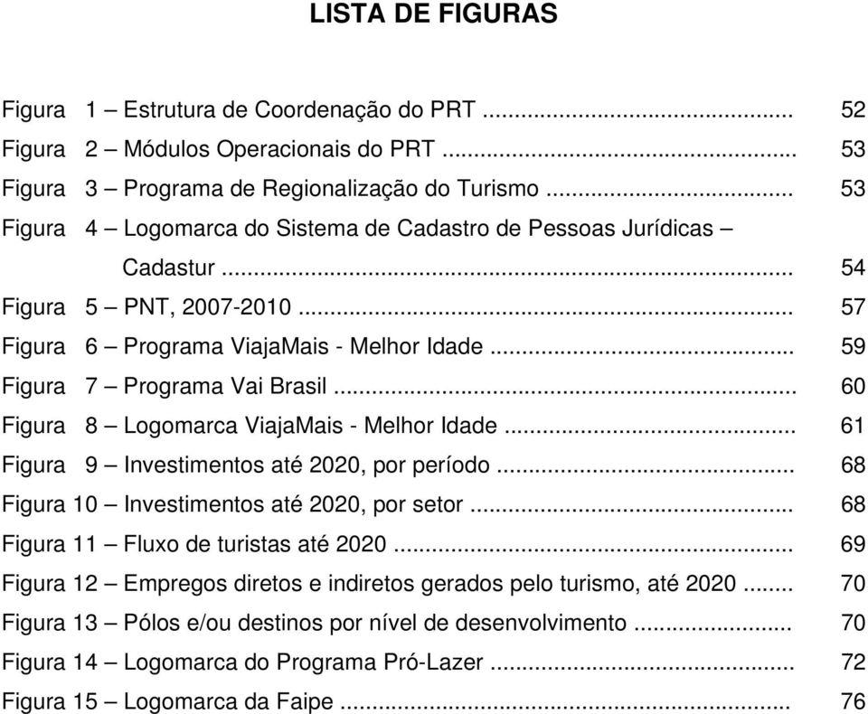 .. 60 Figura 8 Logomarca ViajaMais - Melhor Idade... 61 Figura 9 Investimentos até 2020, por período... 68 Figura 10 Investimentos até 2020, por setor... 68 Figura 11 Fluxo de turistas até 2020.