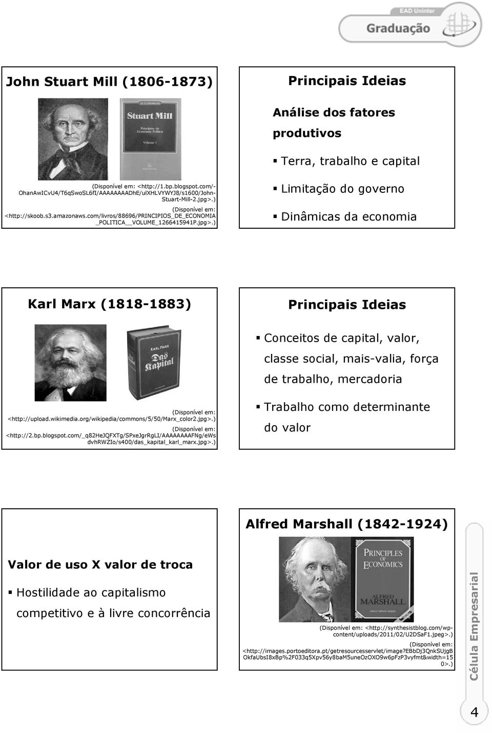 ) Limitação do governo Dinâmicas da economia Karl Marx (1818-1883) Conceitos de capital, valor, classe social, mais-valia, força de trabalho, mercadoria <http://upload.wikimedia.