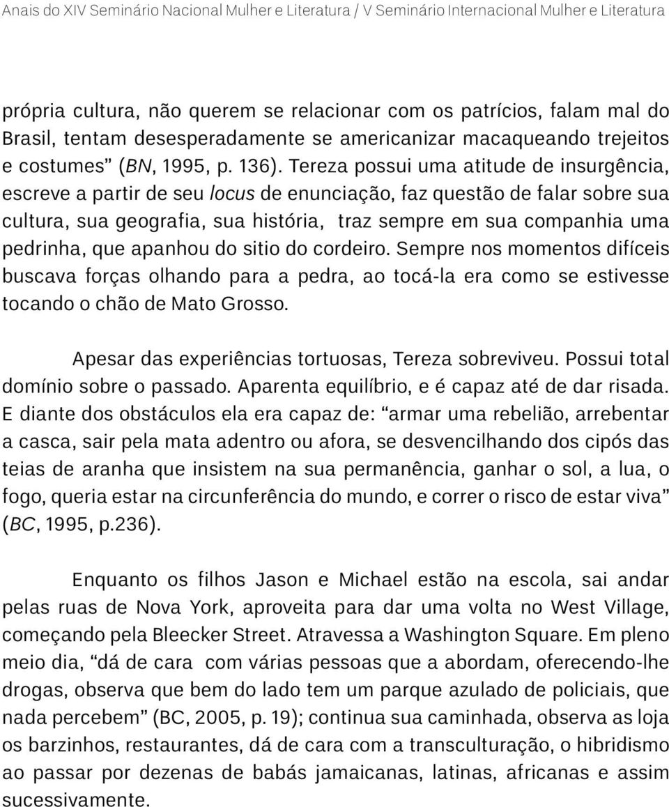 que apanhou do sitio do cordeiro. Sempre nos momentos difíceis buscava forças olhando para a pedra, ao tocá-la era como se estivesse tocando o chão de Mato Grosso.