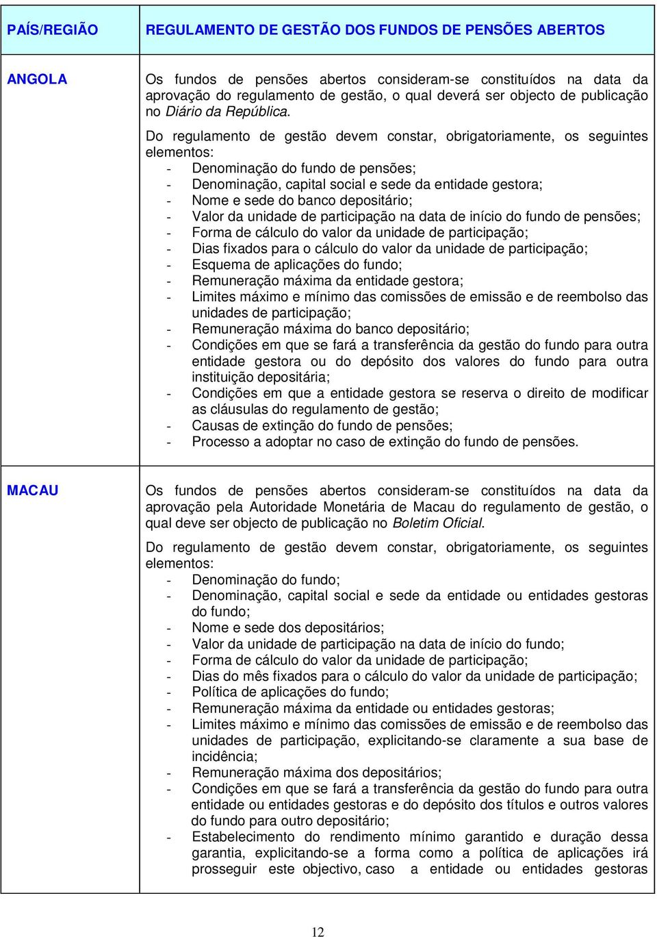 Do regulamento de gestão devem constar, obrigatoriamente, os seguintes elementos: - Denominação do fundo de pensões; - Denominação, capital social e sede da entidade gestora; - Nome e sede do banco