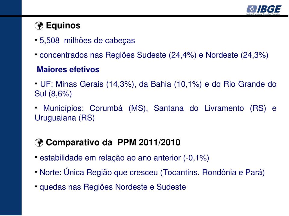 Santana do Livramento (RS) e Uruguaiana (RS) Comparativo da PPM 2011/2010 estabilidade em relação ao ano