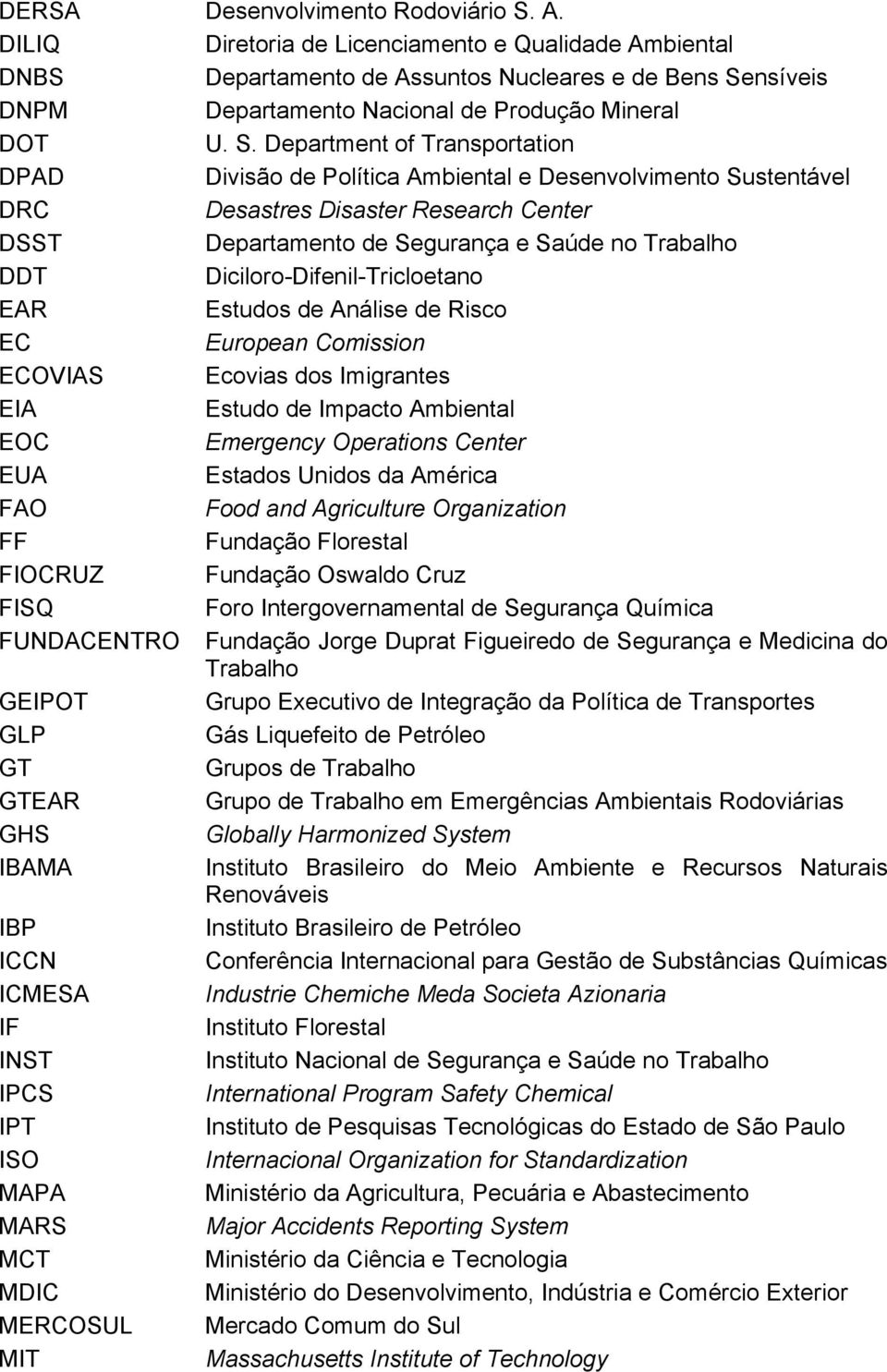 nsíveis DNPM Departamento Nacional de Produção Mineral DOT U. S.