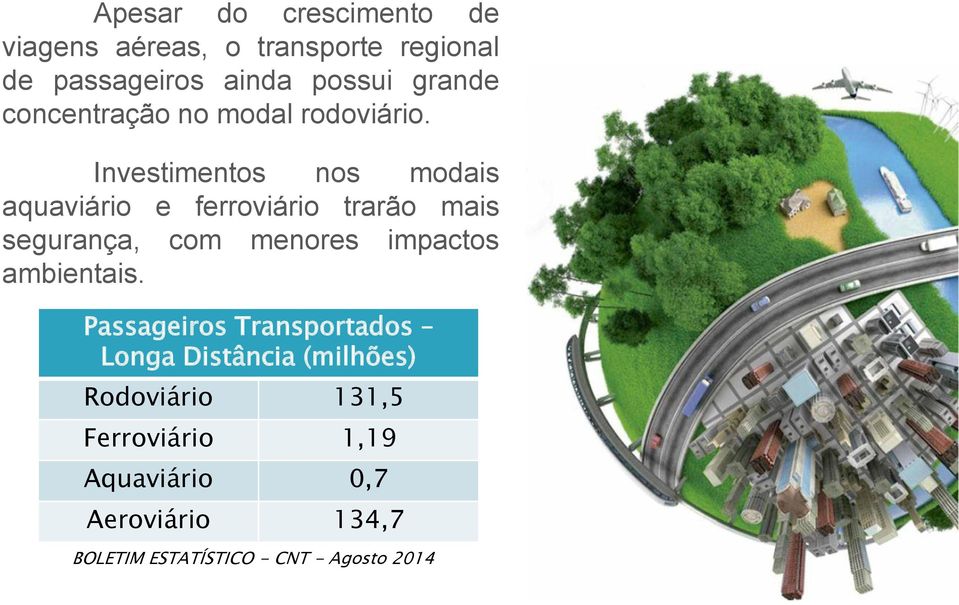 Investimentos nos modais aquaviário e ferroviário trarão mais segurança, com menores impactos