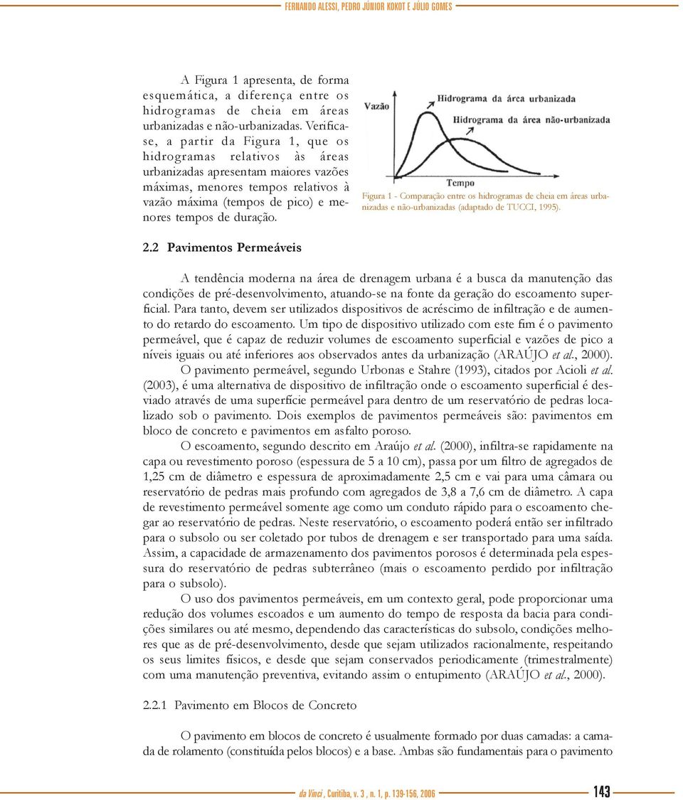 duração. Figura 1 - Comparação entre os hidrogramas de cheia em áreas urbanizadas e não-urbanizadas (adaptado de TUCCI, 1995). 2.