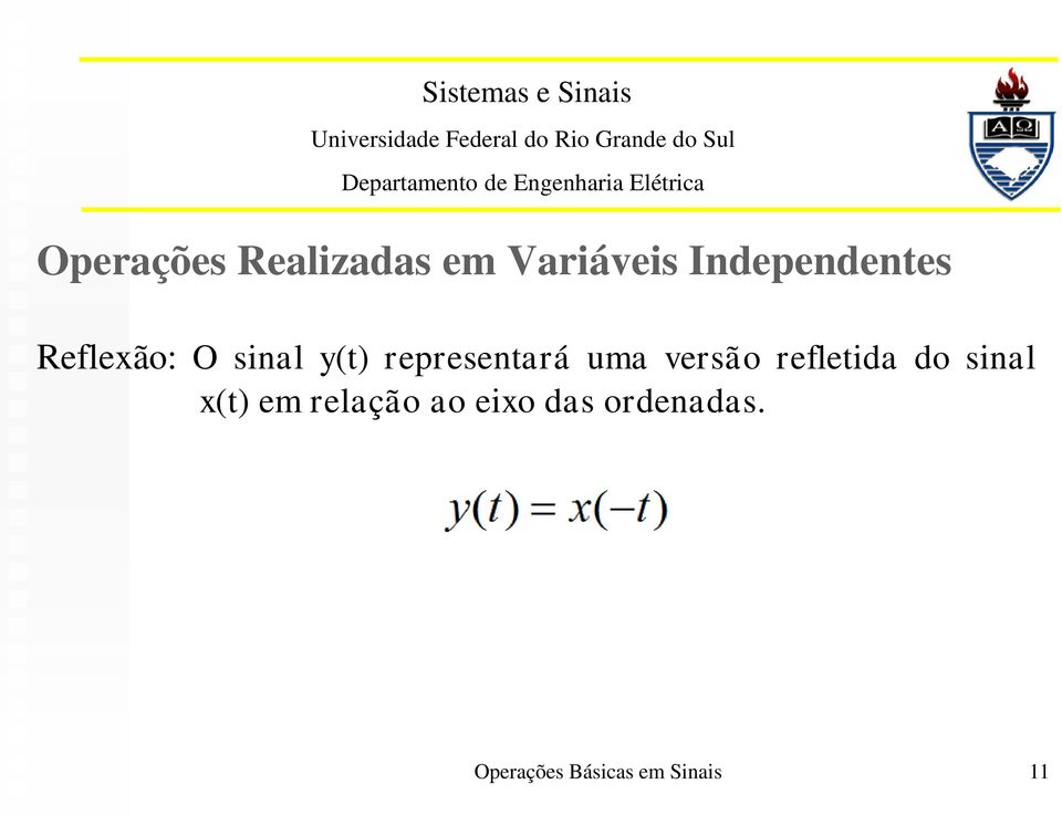 representará uma versão refletida do sinal