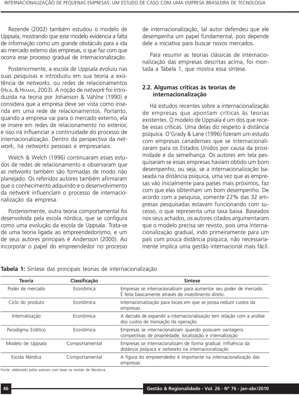 Posteriormente, a escola de Uppsala evoluiu nas suas pesquisas e introduziu em sua teoria a existência de networks, ou redes de relacionamentos (HILAL & HEMAIS, 2003).