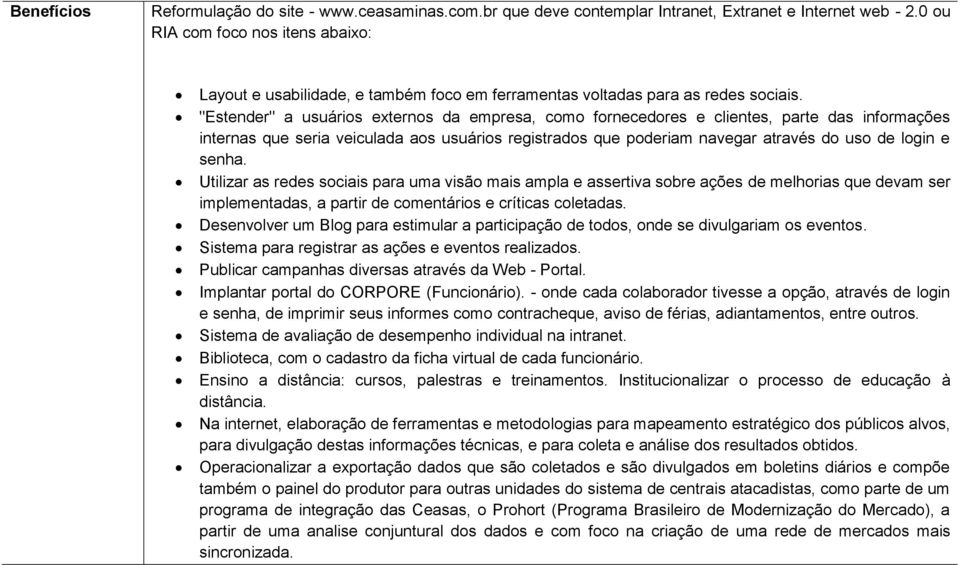 "Estender" a usuários externos da empresa, como fornecedores e clientes, parte das informações internas que seria veiculada aos usuários registrados que poderiam navegar através do uso de login e