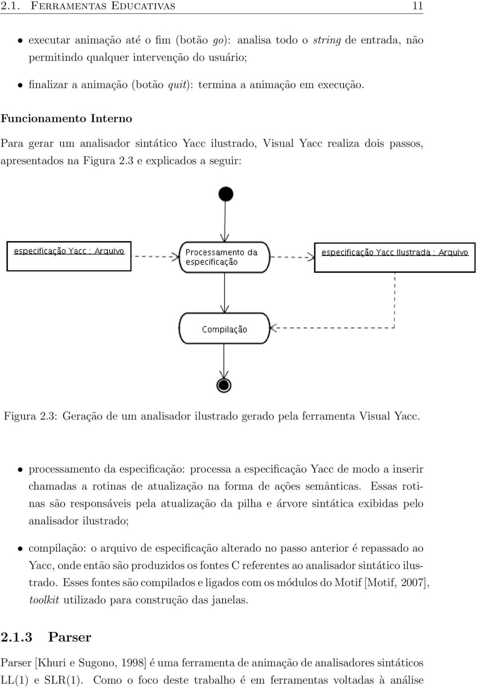 3: Geração de um analisador ilustrado gerado pela ferramenta Visual Yacc.