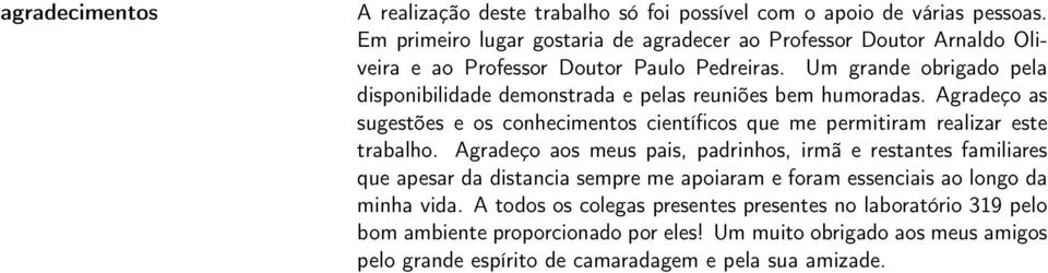 Um grande obrigado pela disponibilidade demonstrada e pelas reuniões bem humoradas. Agradeço as sugestões e os conhecimentos científicos que me permitiram realizar este trabalho.