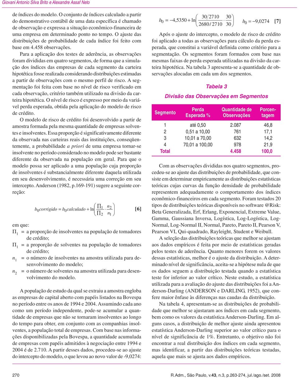 tempo. O ajuste das distribuições de probabilidade de cada índice foi feito com base em 4.458 observações.