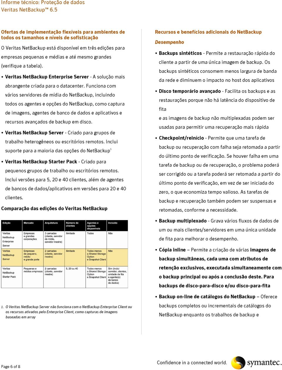 Funciona com vários servidores de mídia do NetBackup, incluindo todos os agentes e opções do NetBackup, como captura de imagens, agentes de banco de dados e aplicativos e recursos avançados de backup