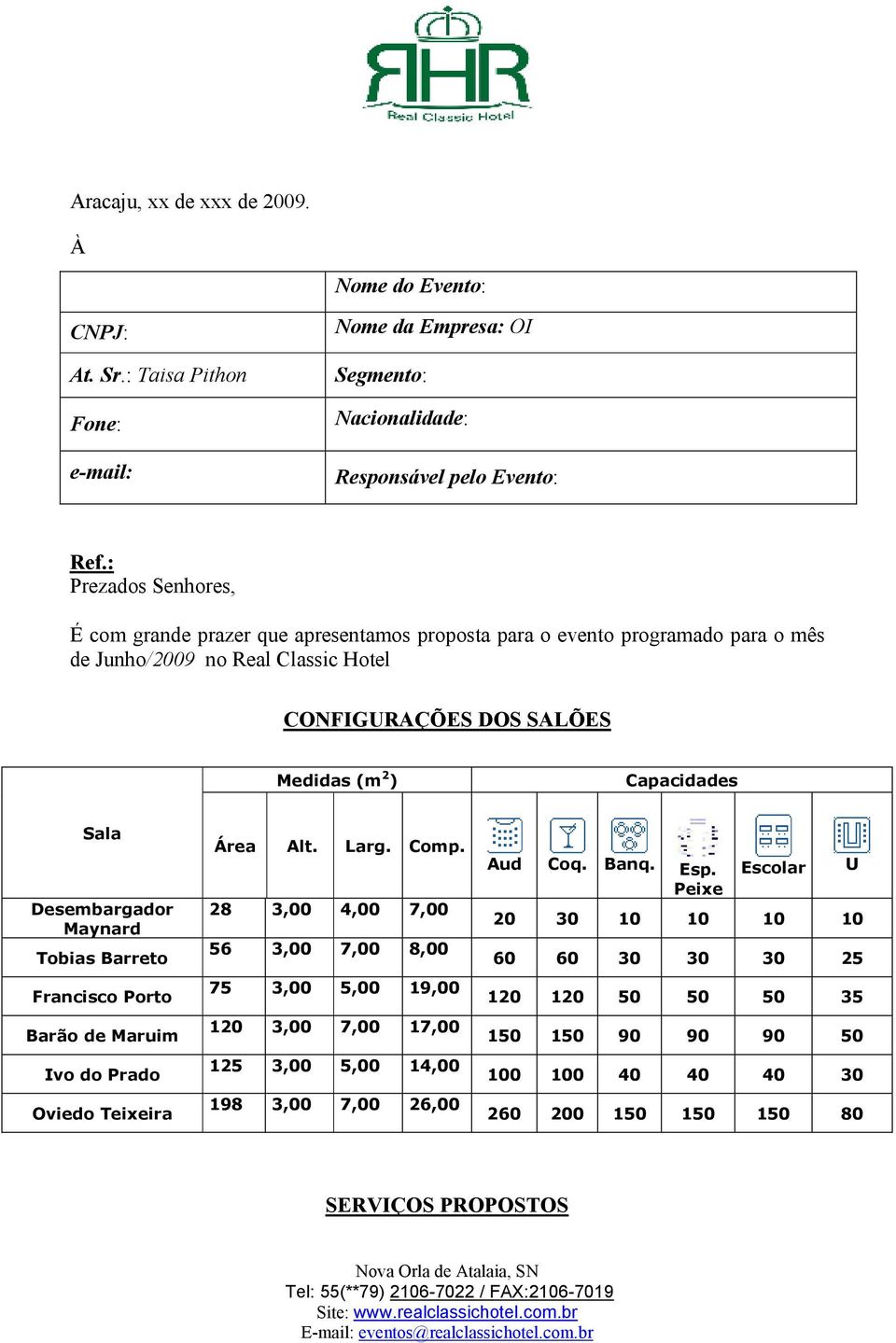 Sala Desembargador Maynard Tobias Barreto Francisco Porto Barão de Maruim Ivo do Prado Oviedo Teixeira Área Alt. Larg. Comp.