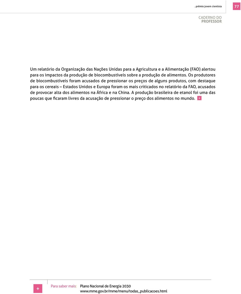 Os produtores de biocombustíveis foram acusados de pressionar os preços de alguns produtos, com destaque para os cereais Estados Unidos e Europa foram os mais criticados no