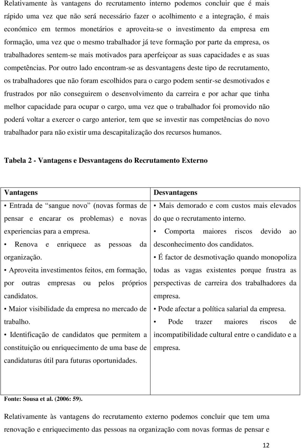 capacidades e as suas competências.