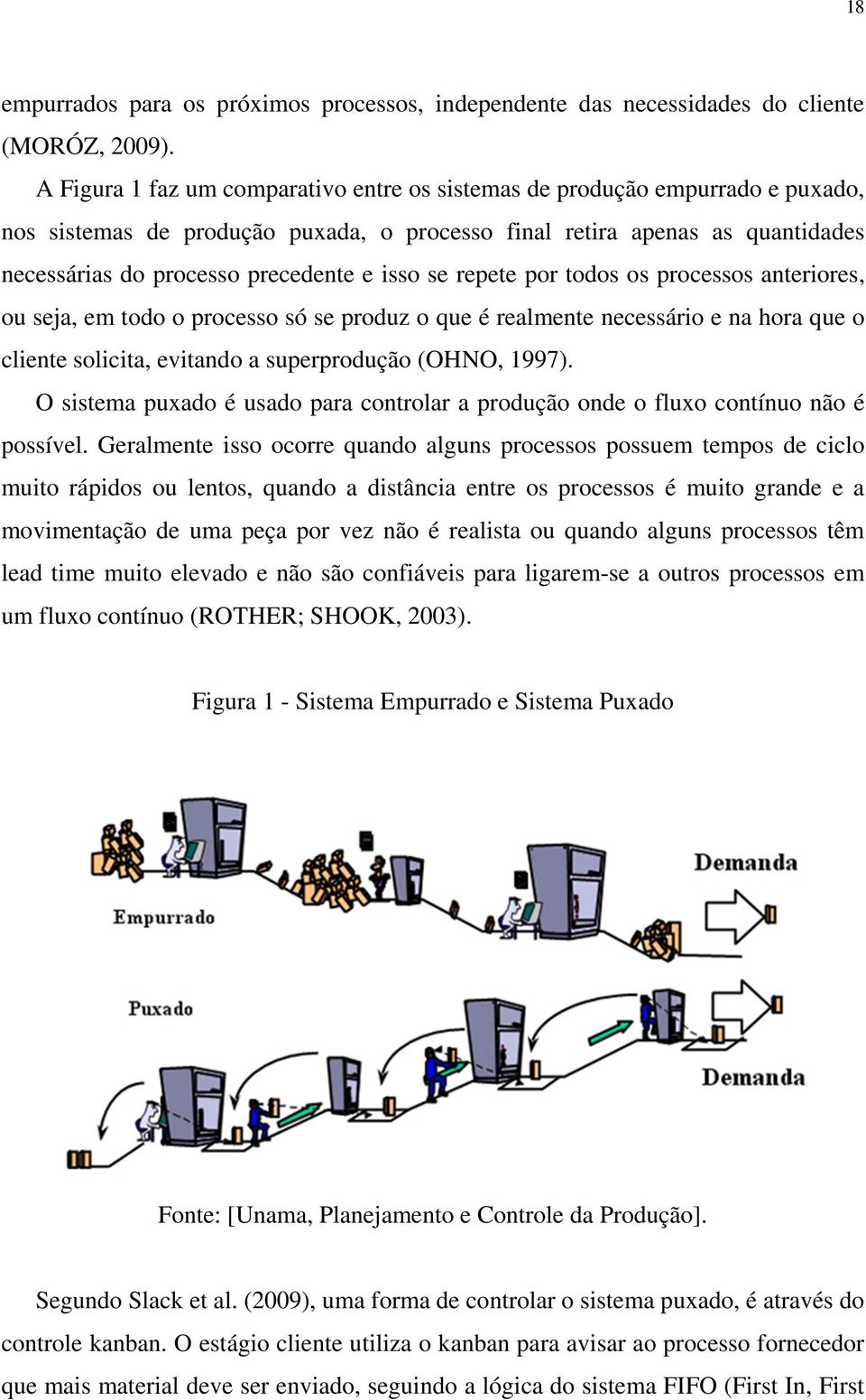 isso se repete por todos os processos anteriores, ou seja, em todo o processo só se produz o que é realmente necessário e na hora que o cliente solicita, evitando a superprodução (OHNO, 1997).